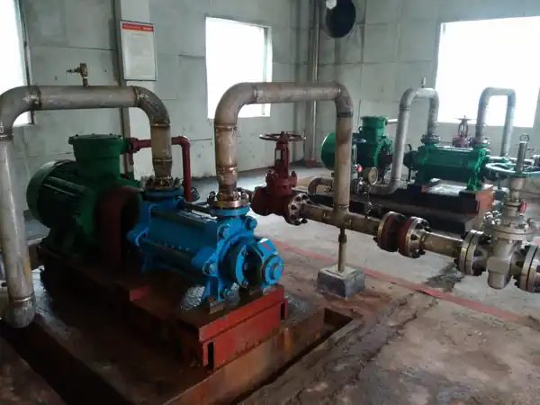 Multistage centrifugal pump at Kong 6 well station before the retrofit.