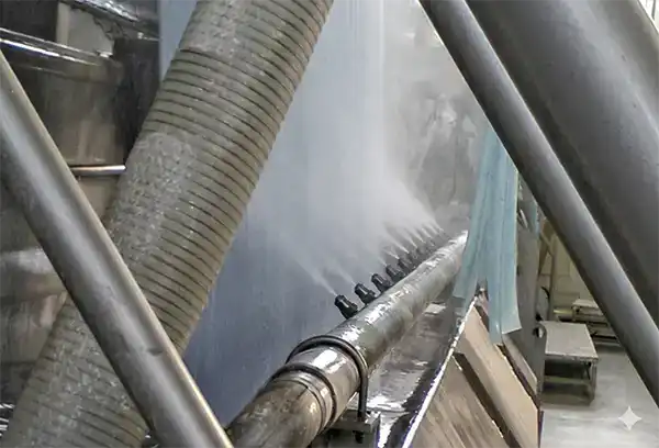 Paper-machine wire and felt shower equipment